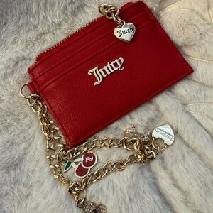 Juicy Couture Red Card Wallet with Gold Accents
